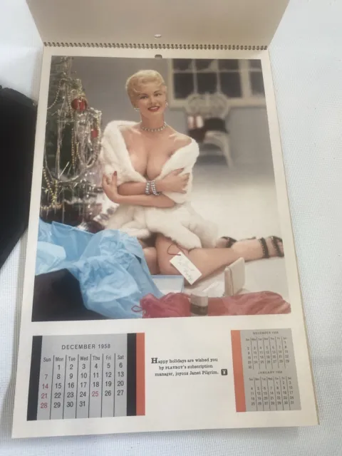 Vintage 1958 Playboy Playmate Wall Calendar Calendar In Original Sleeve 3