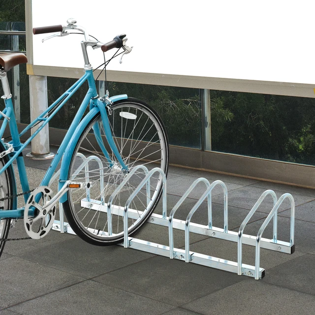 Bike Parking Stand Floor Wall Mount  Storage Locking Rack Holder Outdoor Steel