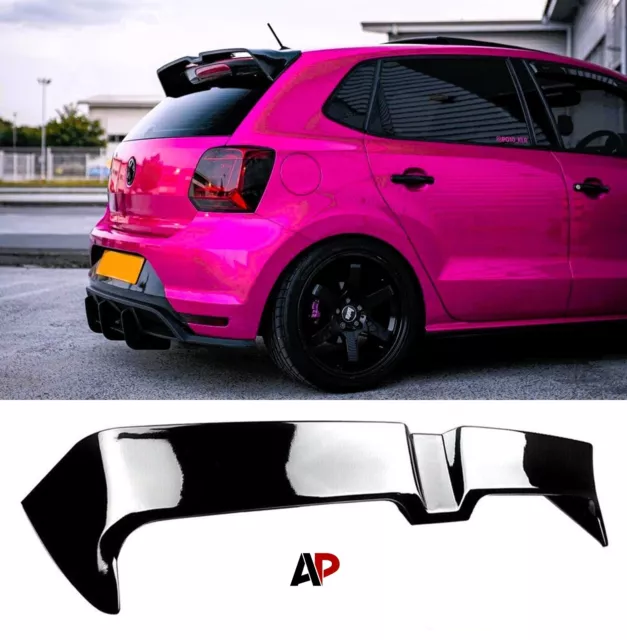 VW Polo MK5 6R 6C GTI R Oettinger Style Gloss Black Rear Boot Spoiler 2009-2017