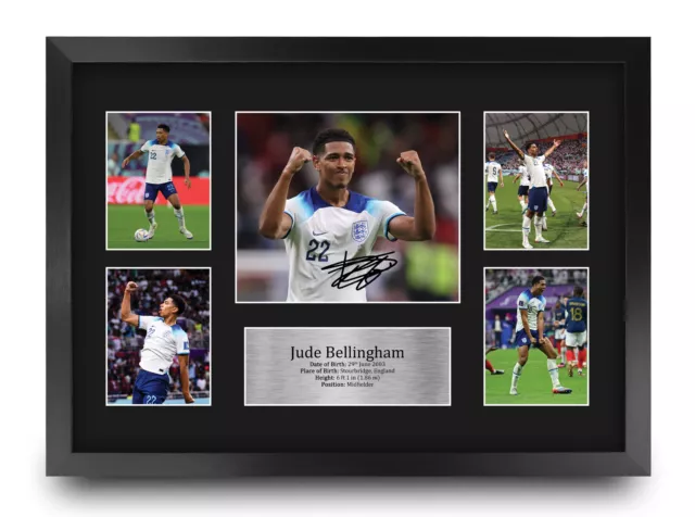 Jude Bellingham England Gift Ideas Printed Autograph Picture for Football Fans