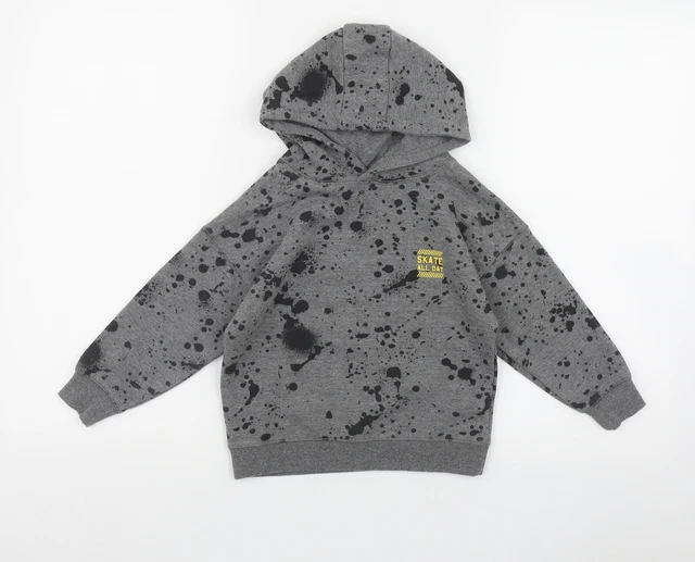 Felpa con cappuccio pullover in cotone geometrico Primark per ragazzi taglia 3-4 anni - ""Pattinare tutti