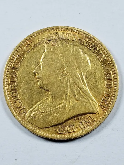1893-1901 British Gold Half Sovereign Victoria Veil Head Avg Circ