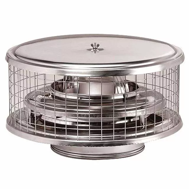 8" Chimney Cap, Guardian Triple Wall, Stainless Steel With Spark Arrester