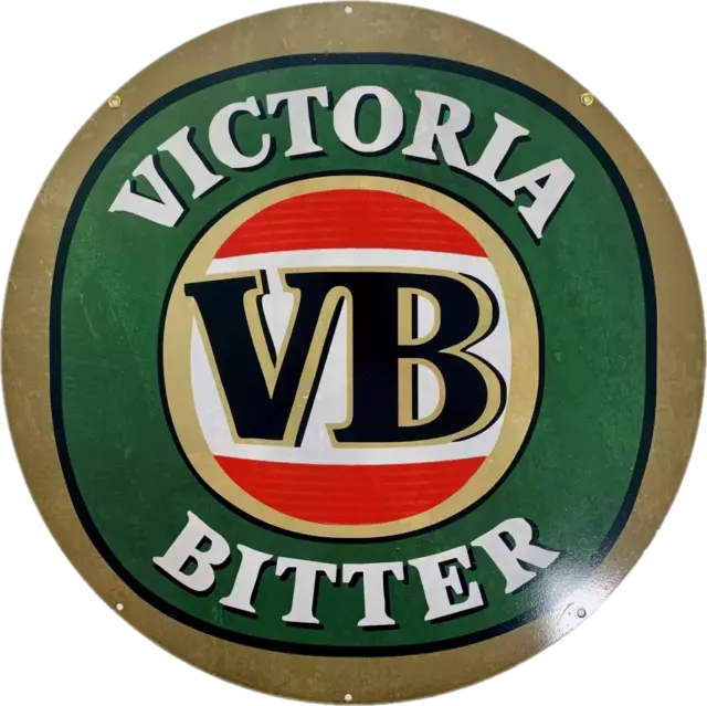 VB Victoria Bitter Beer Metal Bar Sign Round Single Sided 560mm Man Cave Gift