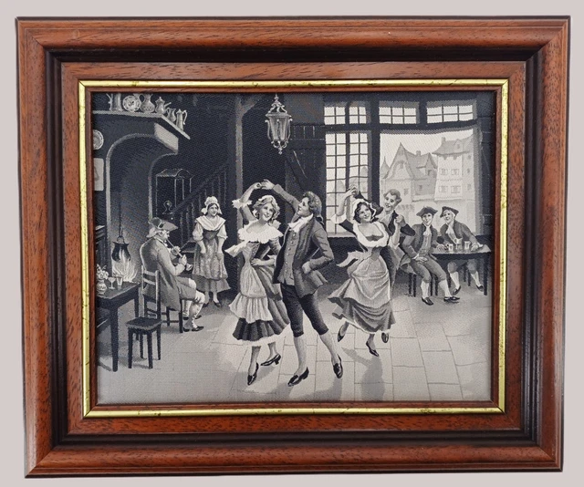 Tableau Tissé En Soie Neyret Frères "L'Orage" D'après Pierre Auguste Cot - Encadré, Art Nouveau