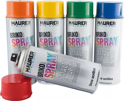 Confezione da 6 Pezzi di Briko Spray 400 Ml. Maurer Plus "Tinte Ral Nero"