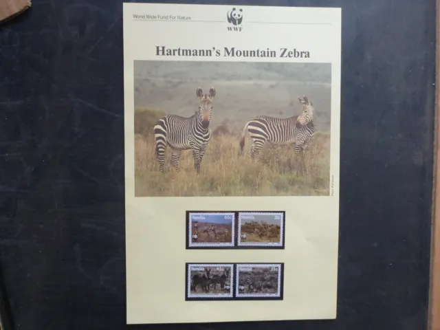 Wwf 1991 Namibia Zebras Set 4 Mint Stamps Page