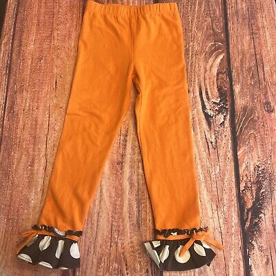 Rare Editons Girls size 5 Orange Boutique polka dots Pants/Leggings