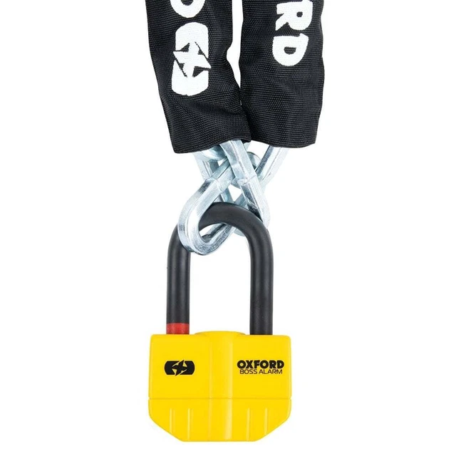Oxford Moto Scooter Boss Alarme 16mm Chaîne Serrure 12mm X 1.2m