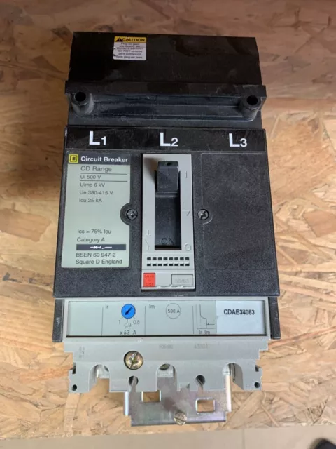 Circuit Breaker - I-Line CDAE34063 Square D MCCB 63 Amp Triple Pole 3 Phase 63A