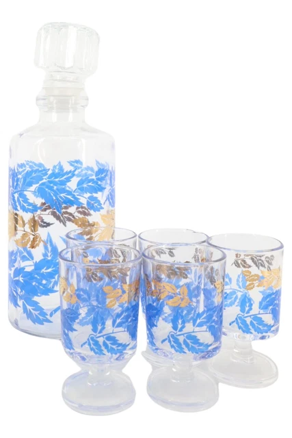 Set bevande Ø 7 cm vetro trasparente decorazione foglie