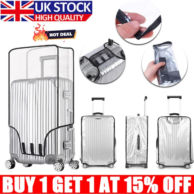 Clear PVC Waterproof Luggage Cover Trolley Suitcase Protector 18"-30" Travel UK