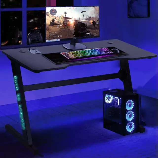 Scrivania Gaming Porta Pc Computer con Luci LED RGB e Tappetino Mouse Pad 80x30 2