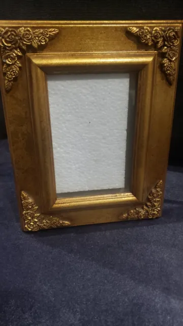 Vintage Victorian Style Gilded Embossed Roses Wooden Picture Frame