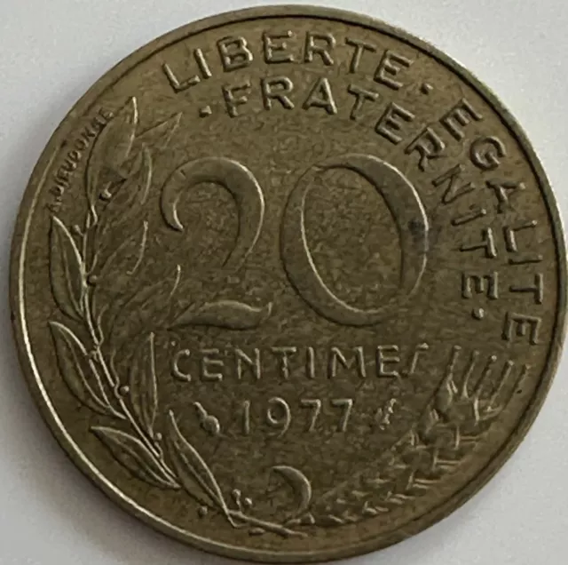 1977 Frankreich 🙂  20-Cent-Münze