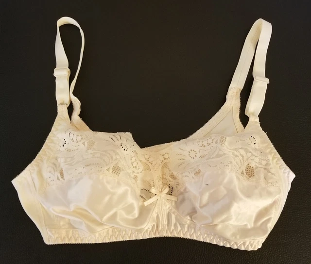 VINTAGE HANES HER Way Bra 36D Unlined Wireless Beige G203 7203