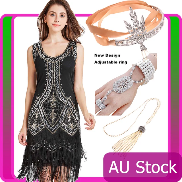 Deluxe Ladies 20s 1920s Roaring Flapper Costume Sequin Gatsby