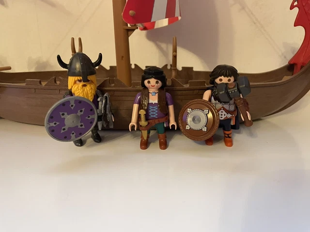 ENSEMBLE PLAYMOBIL/NAVIRE VIKING/GUERRIERS vikings/guerriers nains/bateau - Neuf EUR 44,16 