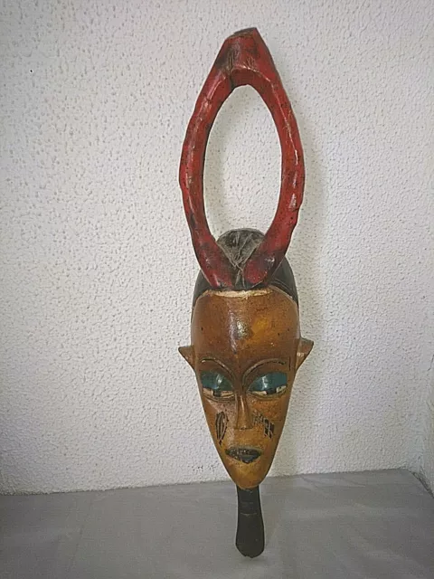 ANCIEN MASQUE ART AFRICAIN BAOULE BAULE GOLI NDOMA debut 1900 en bois peint