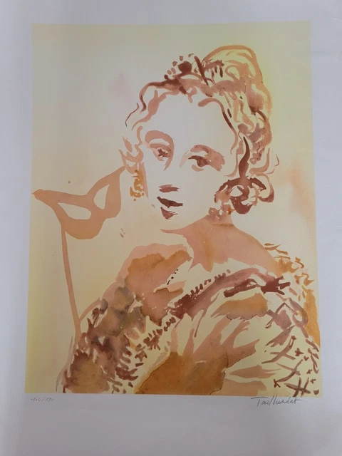 Lithographie signée et numérotée décor de femme signature à identifier