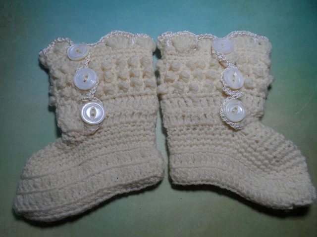 Lot Vintage Baby Booties  & Long Sweater Handstitched Socks  Also Larger Dolls