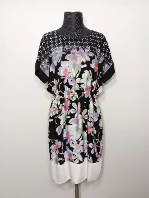 DKNYC Size Medium Short Sleeve Woven Floral Print Dress with Pockets