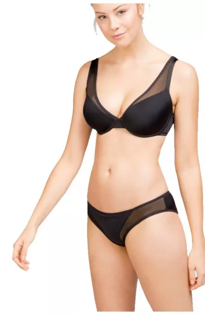 Completino Intimo Donna Reggiseno e brasiliana Gisela Nero senza cuciture