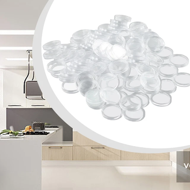 Gifts Coin Holders Transparent Display 100pcs Collections Round Plastic