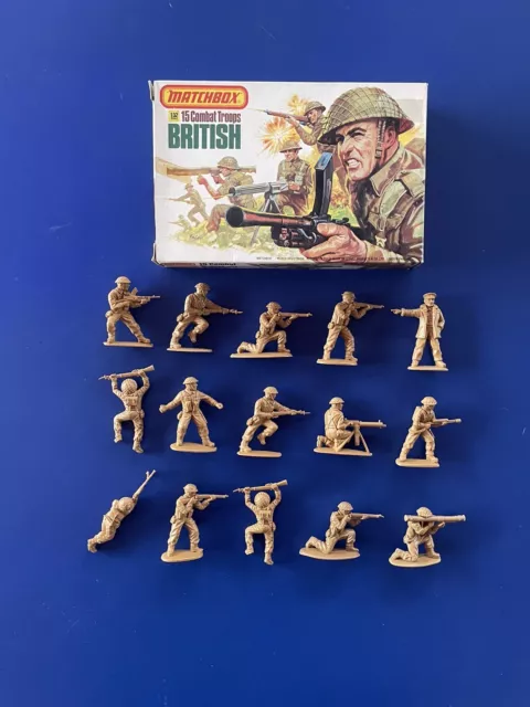 Matchbox Toy Soldiers British Combat Troops Box (set of 15) 1/32 Scale WW2