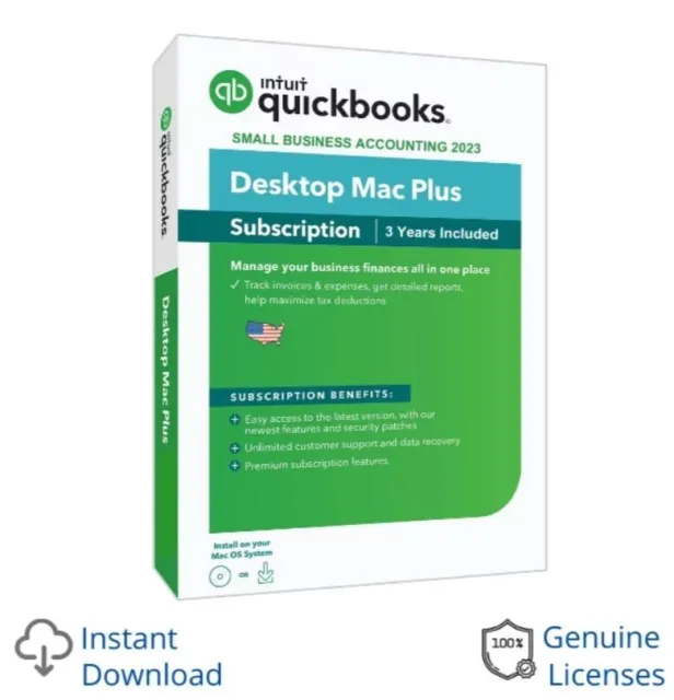 QB Desktop Mac Plus 2023 - 3 Year Subscription -Intuit