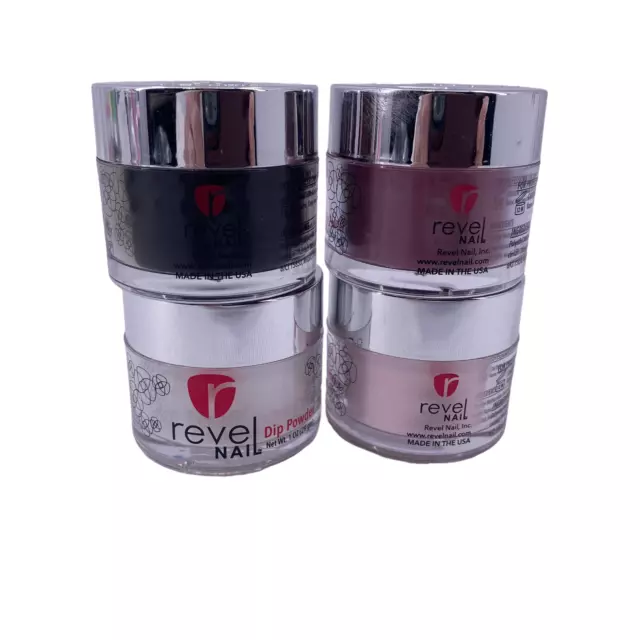 Revel Nail Dip Polvo 1 oz tamaño lote de 4 D7 - D23 Barbara Bette Erica jengibre