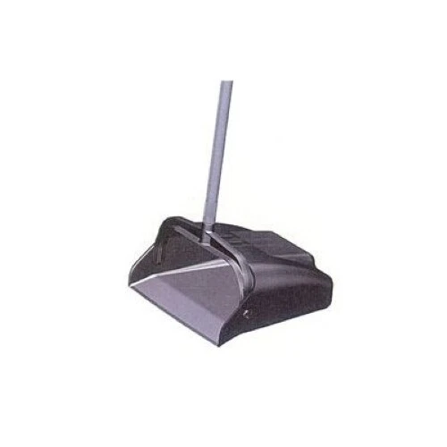 Continental Plastic Lobby Dust Pan, Black, 10-3/4" L x 12" W x 36-3/4" H
