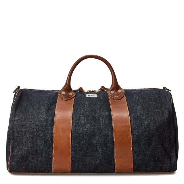 RRL by Ralph Lauren Leather-Trim Denim Duffel Indigo
