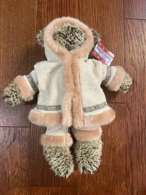 NWT: Tundra Teddy Bear Collection Eskimo Plush Stuffed Animal. 8" Sugar Loaf
