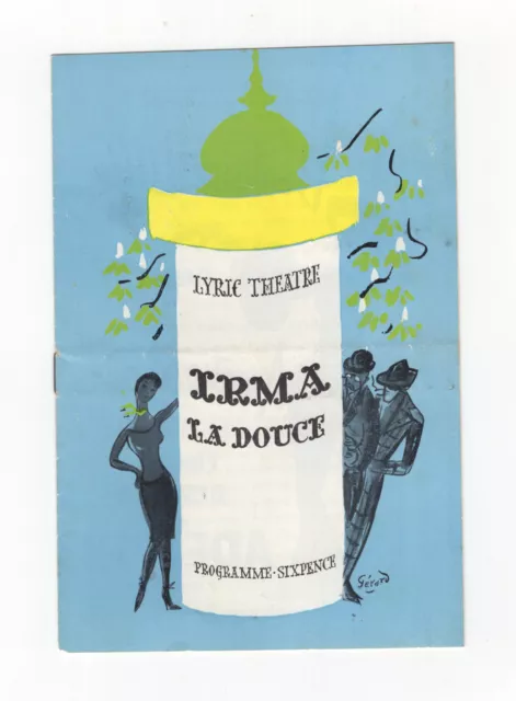 1958 Lyric Theatre Program IRMA LA DOUCE EARLY CLIVE REVILL Stage Actor Olegario