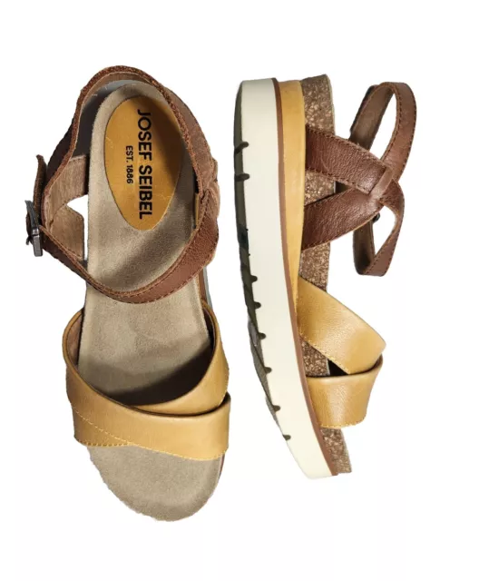 JOSEF SEIBEL WOMEN'S Beige Clea Platform Sandal Comfort Size EU 39 US 8 ...