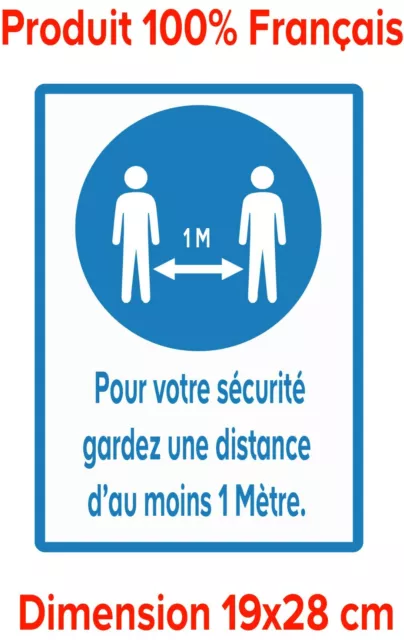 LOT DE 10 Stickers Adhésif Autocollants GESTES BARRIÈRES, DISTANCE DE SÉCURITÉ