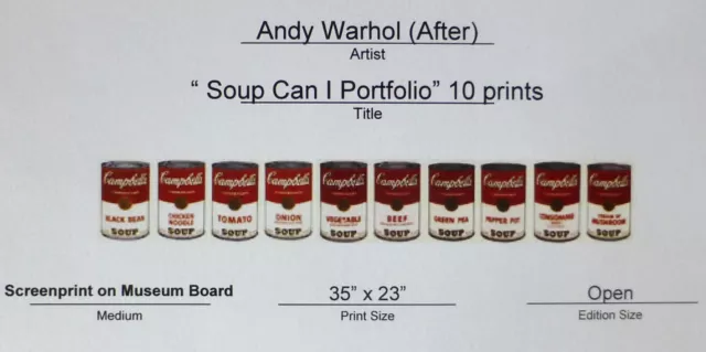 ANDY WARHOL 10 x CAMPBELLS' SOUP I SUNDAY B.MORNING PORTFOLIO