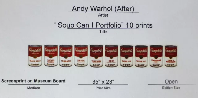 Andy Warhol 10 X Campbells' Zuppa I Sunday B.Morning Cartella
