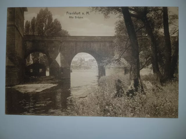 Ak Frankfurt am Main Alte Brücke ungelaufen