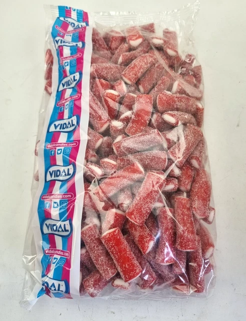 FIZZY STRAWBERRY ROCKETZ Sweets GUMMY Candy JELLY Pencil Bites Vidal ...