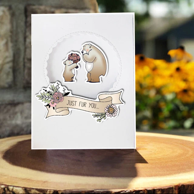 Timbri Trasparenti In Silicone Per Scrapbooking - Tema Orso E Mongolfiera