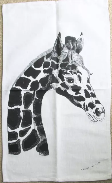 Giraffe Tea Towel - Linen/Cotton Blend Tea Towel *Aust Design Natural Colour