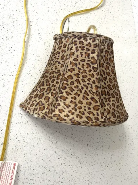 Animal Print Shade Bed Headboard Reading Lamp Easy On/Off Pull Cord