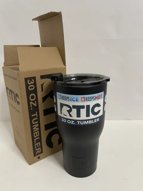 RTIC 30 oz Insulated Tumbler Stainless Steel Powder Coated Black w/Lid