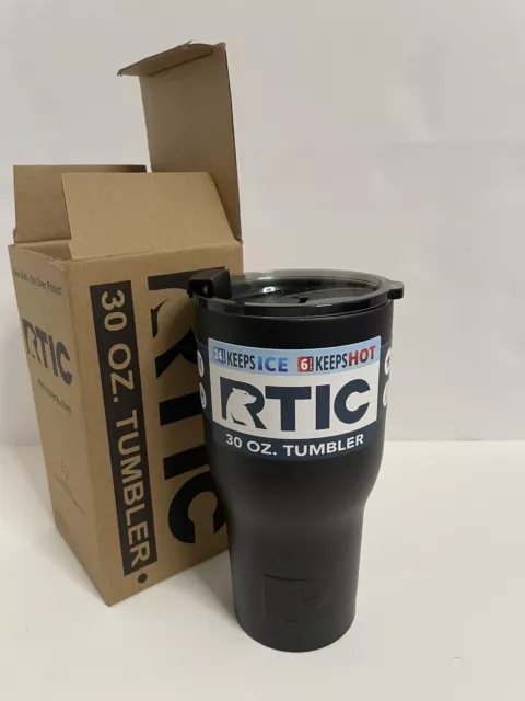RTIC 30 oz Insulated Tumbler Stainless Steel Powder Coated Black w/Lid