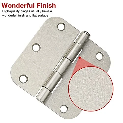42 Pack Satin Nickel Door Hinges 3.5 x 3 1/2 Interior Door Hinges for Doors