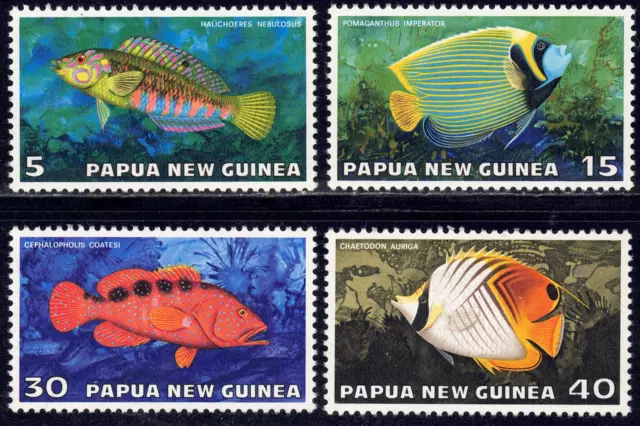 1976 Papua  New Guinea SC# 442-445 - Tropical Fish - M-H