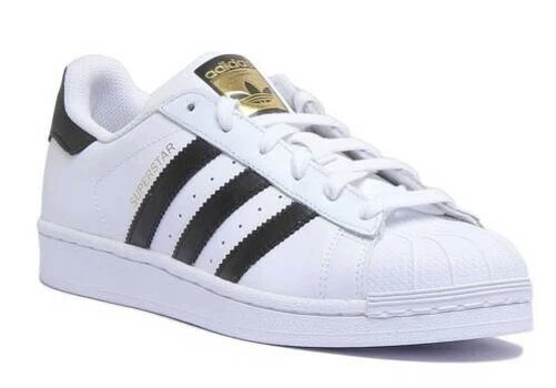 Adidas Superstar B Grade Femme Baskets Cuir en Blanc Noir Taille UK 3 - 8