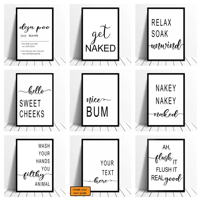 Bathroom Prints Minimalist Wall Funny Art Poster. Quality Toilet Home Pictures